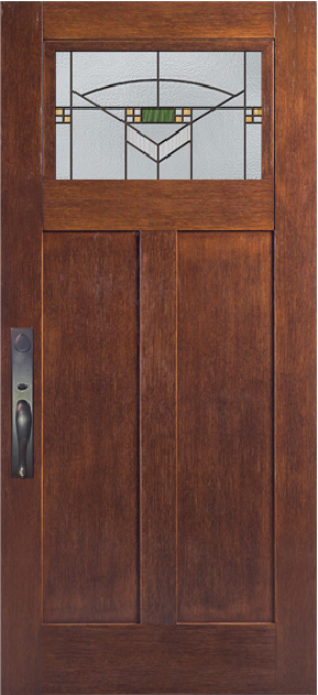 Allure Craftsman entry door with decorative privacy glass